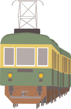 Electric City Tram Vector white background