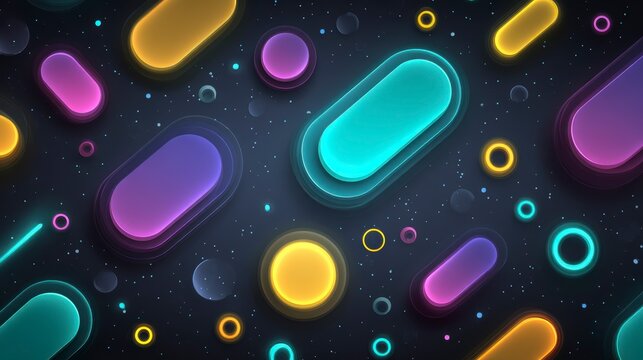 Vibrant Abstract Background with Colorful Geometric Shapes and Lights