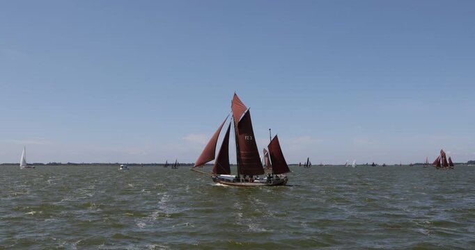 Zeesbootregatta, Wustrow, Saaler Bodden, Fischland, Dar&szlig;, Mecklenburg-Vorpommern, Germany