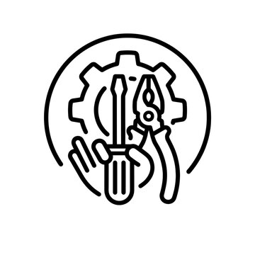 Easy installation icon flat outline in black