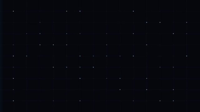 Abstract digital background with glowing blue dots and grid lines, representing data network, technology connection, futuristic communication, and cyber security concept