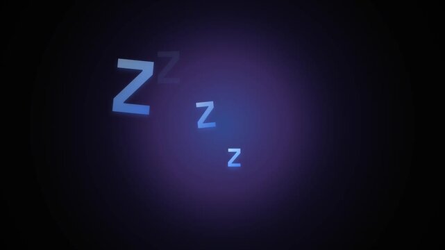 Floating Blue Z Letters Symbolizing Sleep Rest Relaxation and Dreaming on Dark Gradient Background