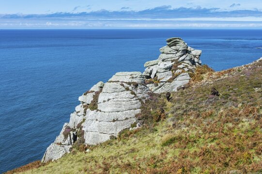 Coastline of the Island of Lundy, Bristol channel, Devon, England, United Kingdom