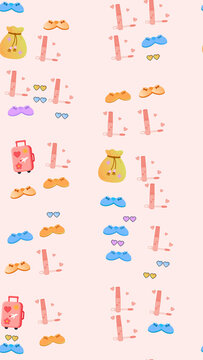 Travel and beauty items pattern