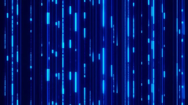 縦に流れ落ちる光の粒が列をなすデジタルレイン