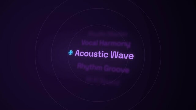 Music Production Software Interface with Glowing Text Labels