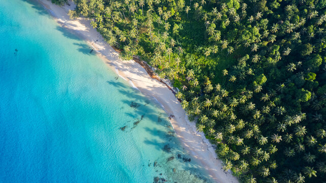 Aerial view of a dramatic, rugged rocky cliff coastline meeting the deep blue ocean water, representing natural beauty, adventure, and travel destinations.concept nature	
