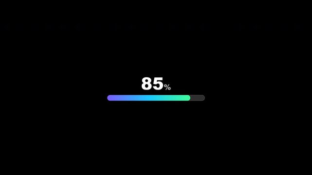Digital progress bars showing different percentage loading stages