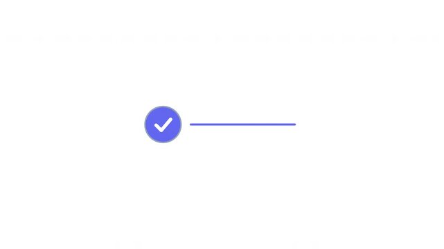 Purple user interface checkmark icons and radio buttons animation