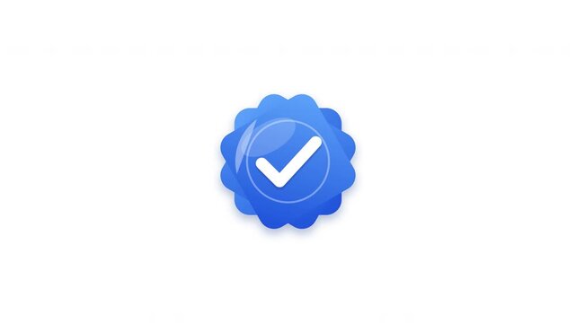 Blue verified checkmark badges set on white background