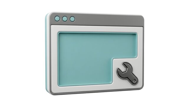 Modern Web Browser Window Icon with Wrench