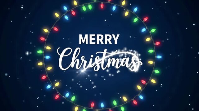 Merry Christmas 2027 lights background motion graphic seamless loop animation
