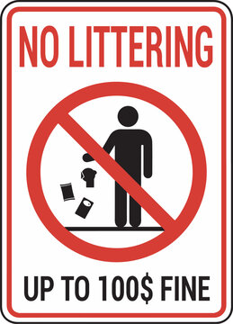 No Littering Prohibition Sign