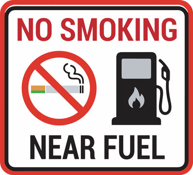 No Smoking Near Fuel Safety Sign