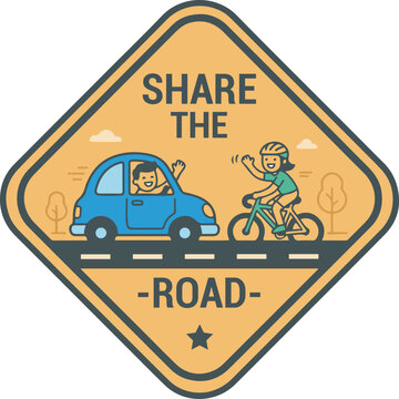 Share the Road Traffic Safety Sign