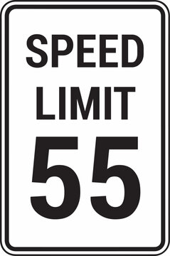 Speed Limit 55 Traffic Sign