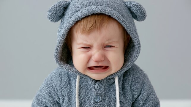 closeup photo of a cute little baby boy child crying and screaming isolated, childhood, unhappy, emotion, sad, sadness, pain