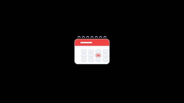 Calendar Date Line Animation with Minimalist Schedule and Event Reminder Icon