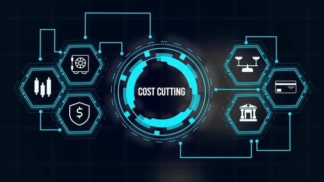 Corporate cost cutting and expense reduction strategy concept