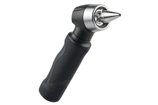 Modern medical otoscope ear examination tool isolated on white background