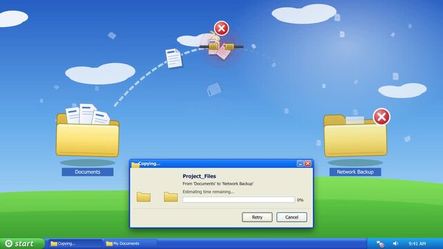 No Internet Connection Animation with Classic User Interface