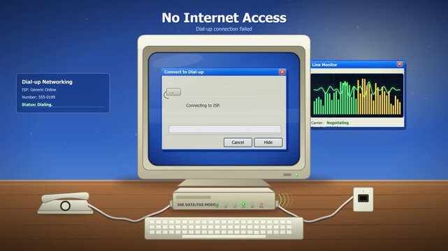 No Internet Connection Animation with Classic User Interface