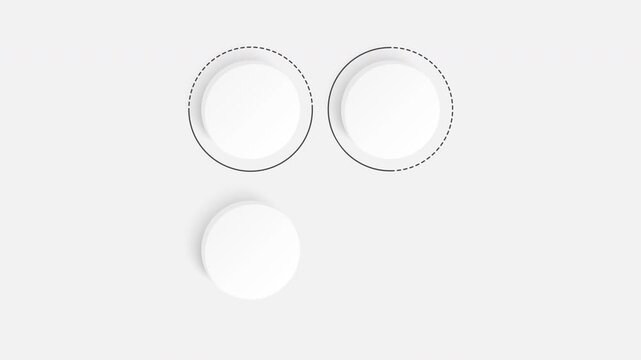 Four round elements with outline animated infographic template for data entry. An animated slide for presentation
