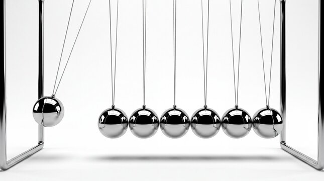 Newton Cradle Balance Balls Demonstrating Physics Momentum and Energy Transfer