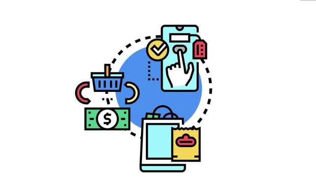 Digital hand selecting items on a mobile device, symbolizing e commerce, selection process, and convenient product acquisition