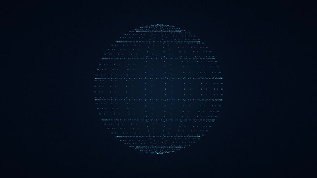 Wireframe earth globe with latitude and longitude lines rotating, global background
