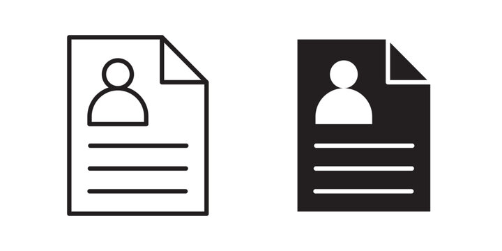 Personal documents icon flat outline in black