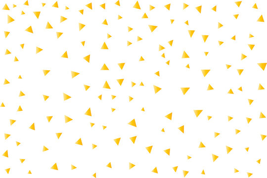 Yellow Triangle Confetti Isolated on a Transparent PNG Background for geometric celebration banner and party invitation design