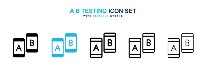 A B testing icon flat outline in black © Vince