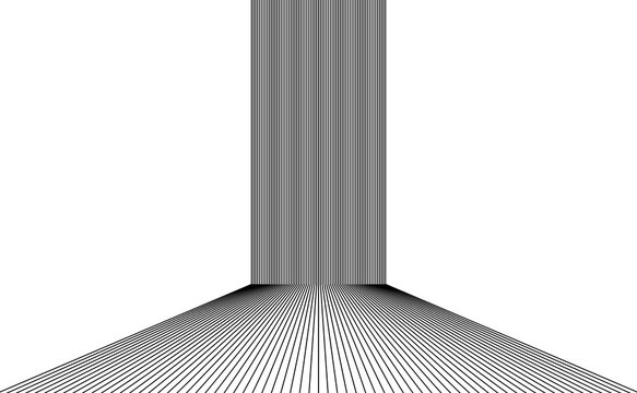 Abstract black and white optical illusion perspective lines background
