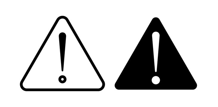 Alert icon flat outline in black