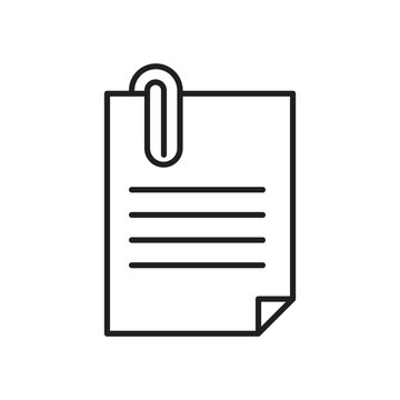 Attach document icon flat outline in black