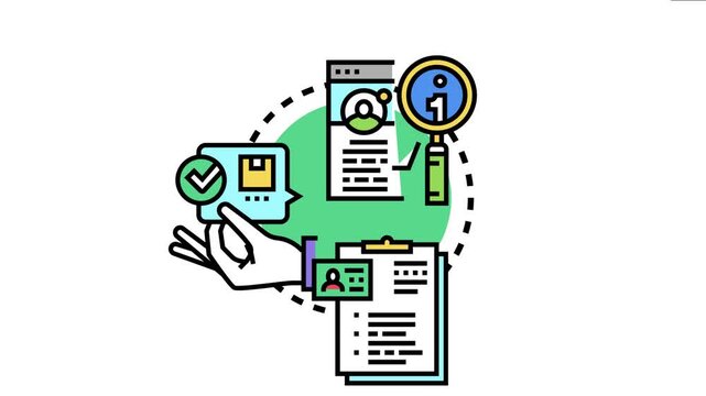 Hand holding a validated travel pass with online booking details, information search, and personal identification documents processing a digital check in system for customer service