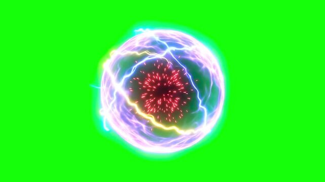 Plasma Fireball Green Screen Chroma Key Animation