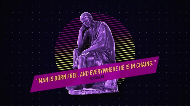 Animated background with a Greek bust, neon geometric shapes, and an inspirational quote. Ideal for social media, presentations, and motivational content.

