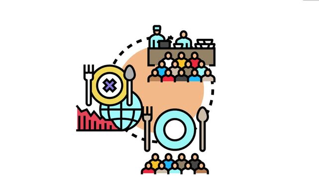 Community members organizing and participating in a charity food drive, addressing global hunger, poverty, and food insecurity by collecting and distributing provisions