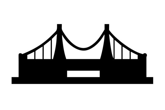 Brooklyn Suspension Bridge Skyline Architecture Vector Silhouette Icon