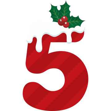 Christmas Festive Number with Santa Hat Decoration