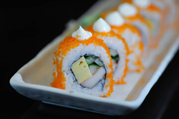Japanese rolls or rice rolls, california maki © jobrestful