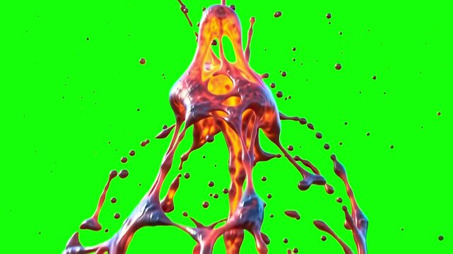 Lava Splash Green Screen Chroma Key Animation