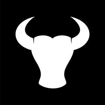 Bull logo icon isolated on black background