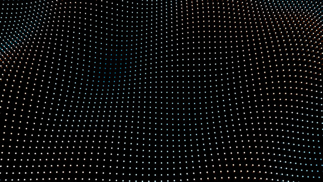 Abstract digital dots form a 3d spherical network pattern