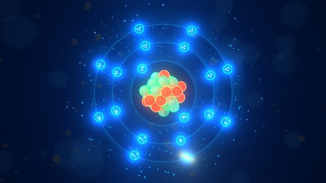 Chlorine Atom to Chloride Anion Cl- &ndash; 3D illustration of Electron Gain and Ion Formation