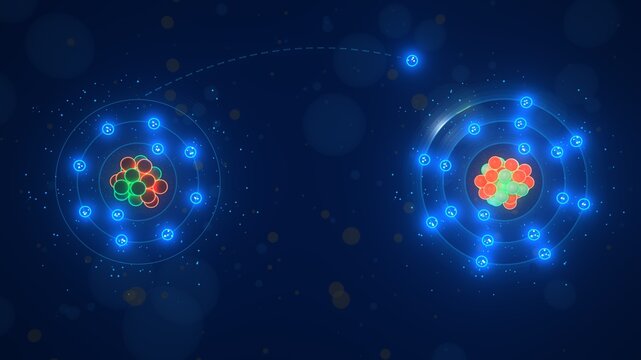 NaCl Ionic Bond Formation &ndash; 3D illustration of Sodium Cation and Chloride Anion