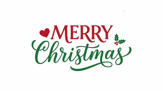 Merry Christmas typography sparkles background motion graphic seamless loop animation
