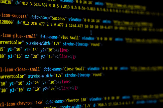 Programming coding screen, web developer coding screen.Programming or coding screen . Technology abstract background of coding screen, Programming screen, Source code. Data security concept.